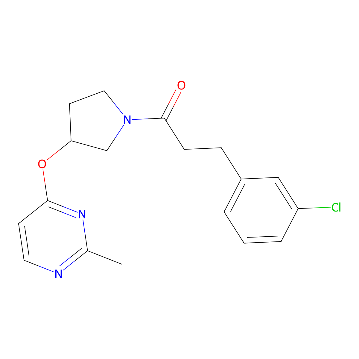 3-(3-Chlorophenyl)-1-{3-[(2-methylpyrimidin-4-yl)oxy]pyrrolidin-1-yl}propan-1-one molecular structure, CAS 2097931-93-4