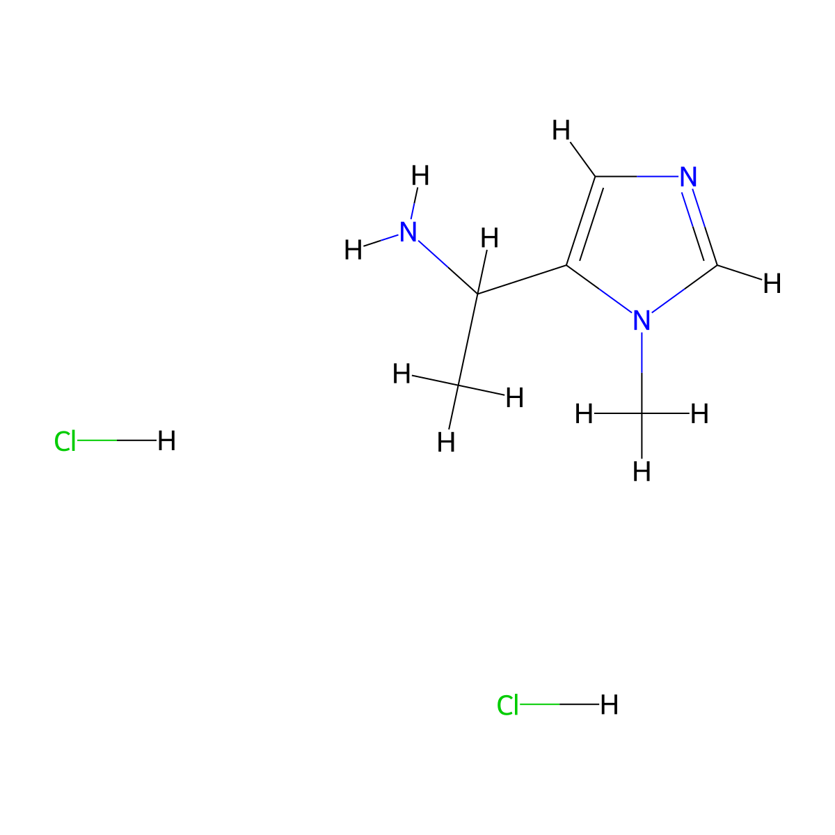 1-(1-methyl-1H-imidazol-5-yl)ethan-1-amine dihydrochloride molecular structure, CAS 2097932-00-6
