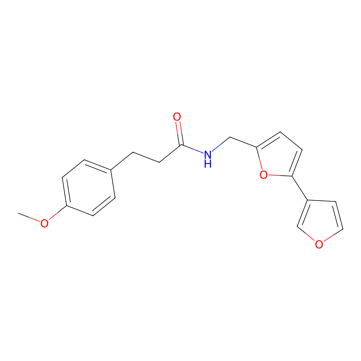 N-({[2,3'-bifuran]-5-yl}methyl)-3-(4-methoxyphenyl)propanamide molecular structure, CAS 2097932-05-1