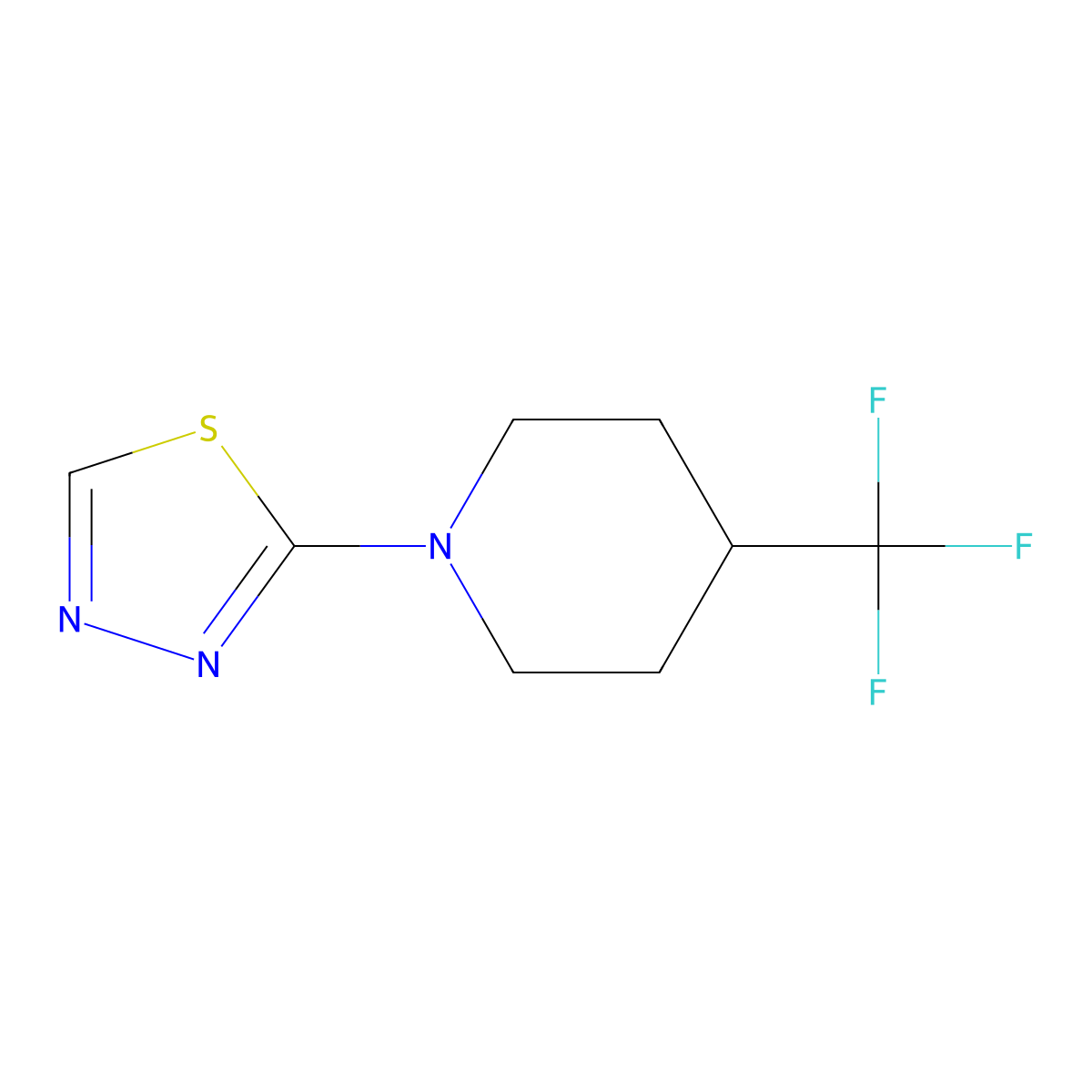 1-(1,3,4-Thiadiazol-2-yl)-4-(trifluoromethyl)piperidine molecular structure, CAS 2097932-33-5