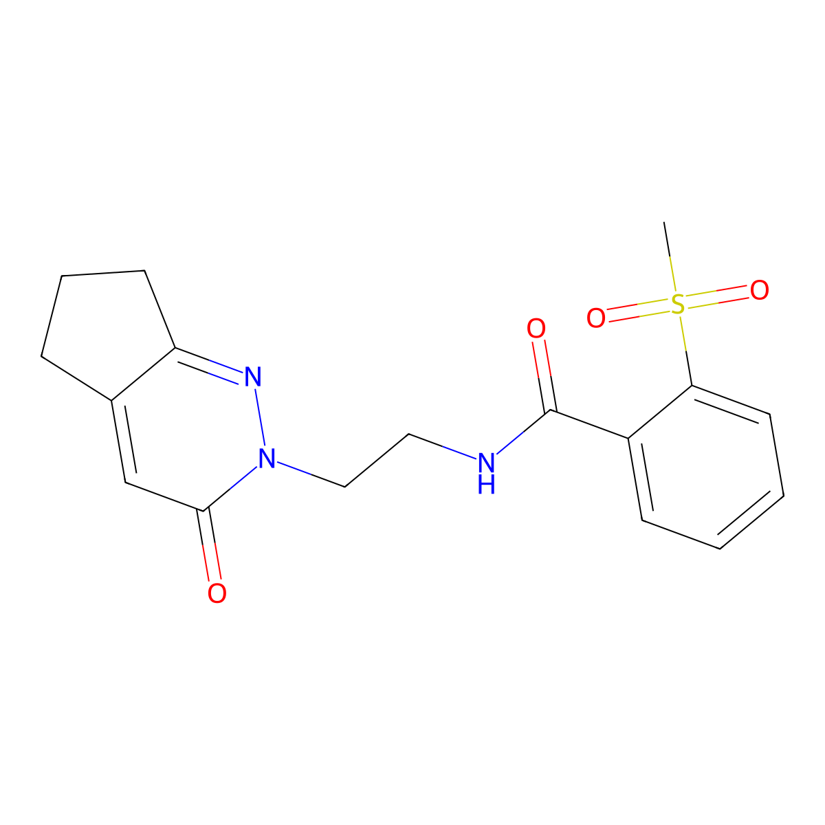 2-(methylsulfonyl)-N-(2-(3-oxo-3,5,6,7-tetrahydro-2H-cyclopenta[c]pyridazin-2-yl)ethyl)benzamide molecular structure, CAS 2097932-49-3