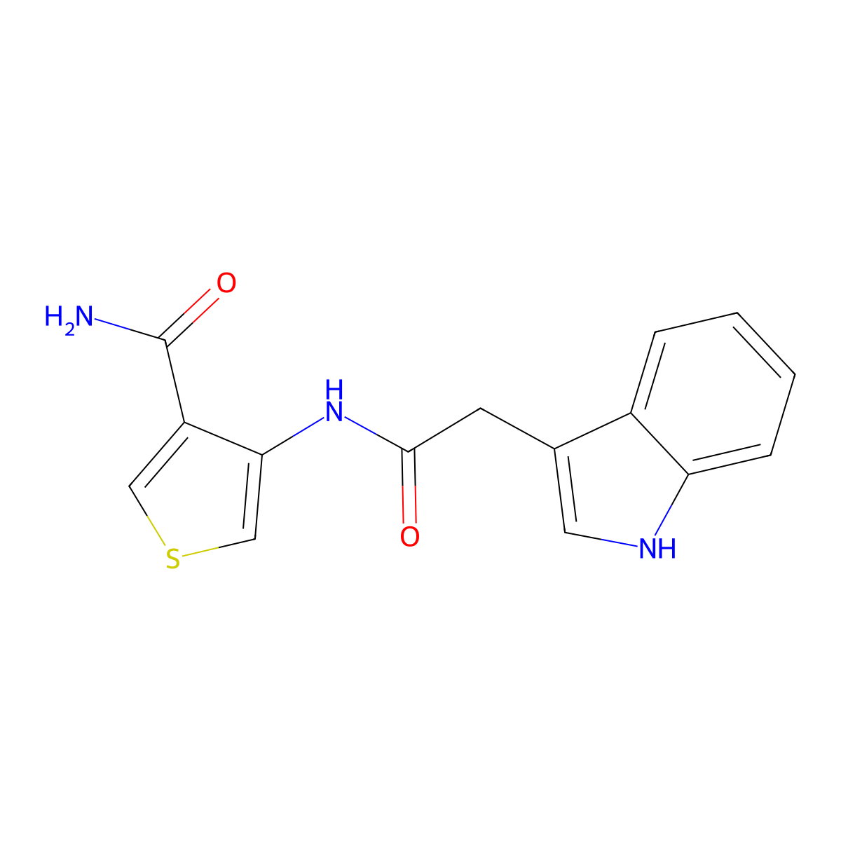 4-[2-(1H-indol-3-yl)acetamido]thiophene-3-carboxamide molecular structure, CAS 2097932-52-8
