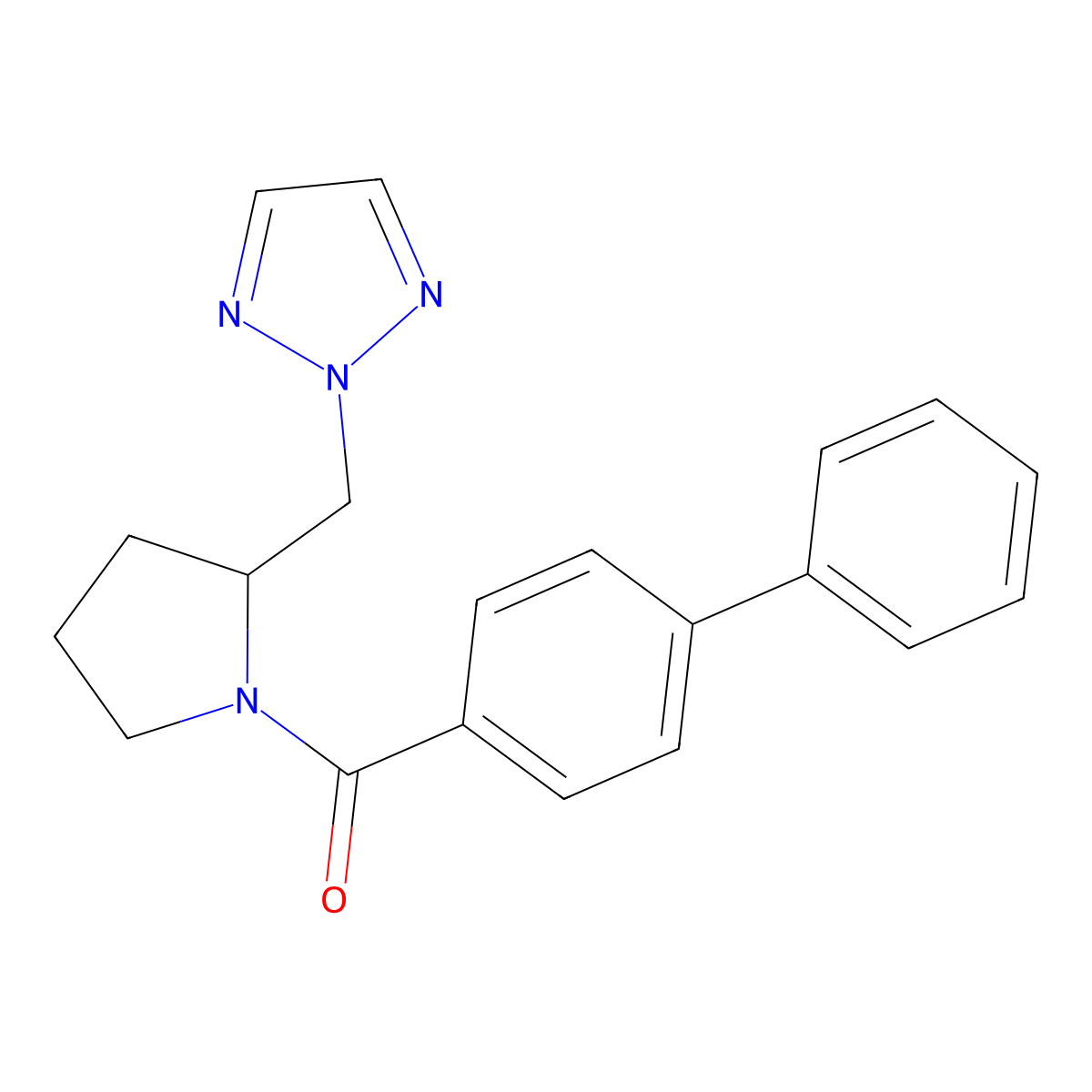 2-[(1-{[1,1'-biphenyl]-4-carbonyl}pyrrolidin-2-yl)methyl]-2H-1,2,3-triazole molecular structure, CAS 2097932-85-7