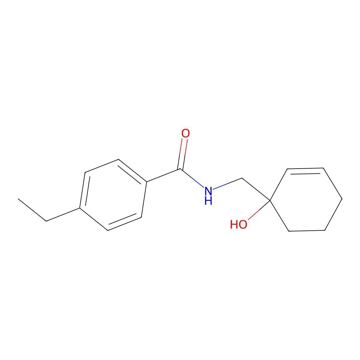 4-ethyl-N-[(1-hydroxycyclohex-2-en-1-yl)methyl]benzamide molecular structure, CAS 2097933-00-9