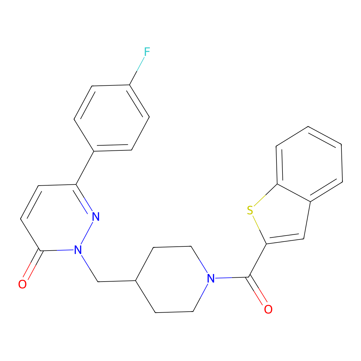 2-{[1-(1-Benzothiophene-2-carbonyl)piperidin-4-yl]methyl}-6-(4-fluorophenyl)-2,3-dihydropyridazin-3-one molecular structure, CAS 2097933-04-3