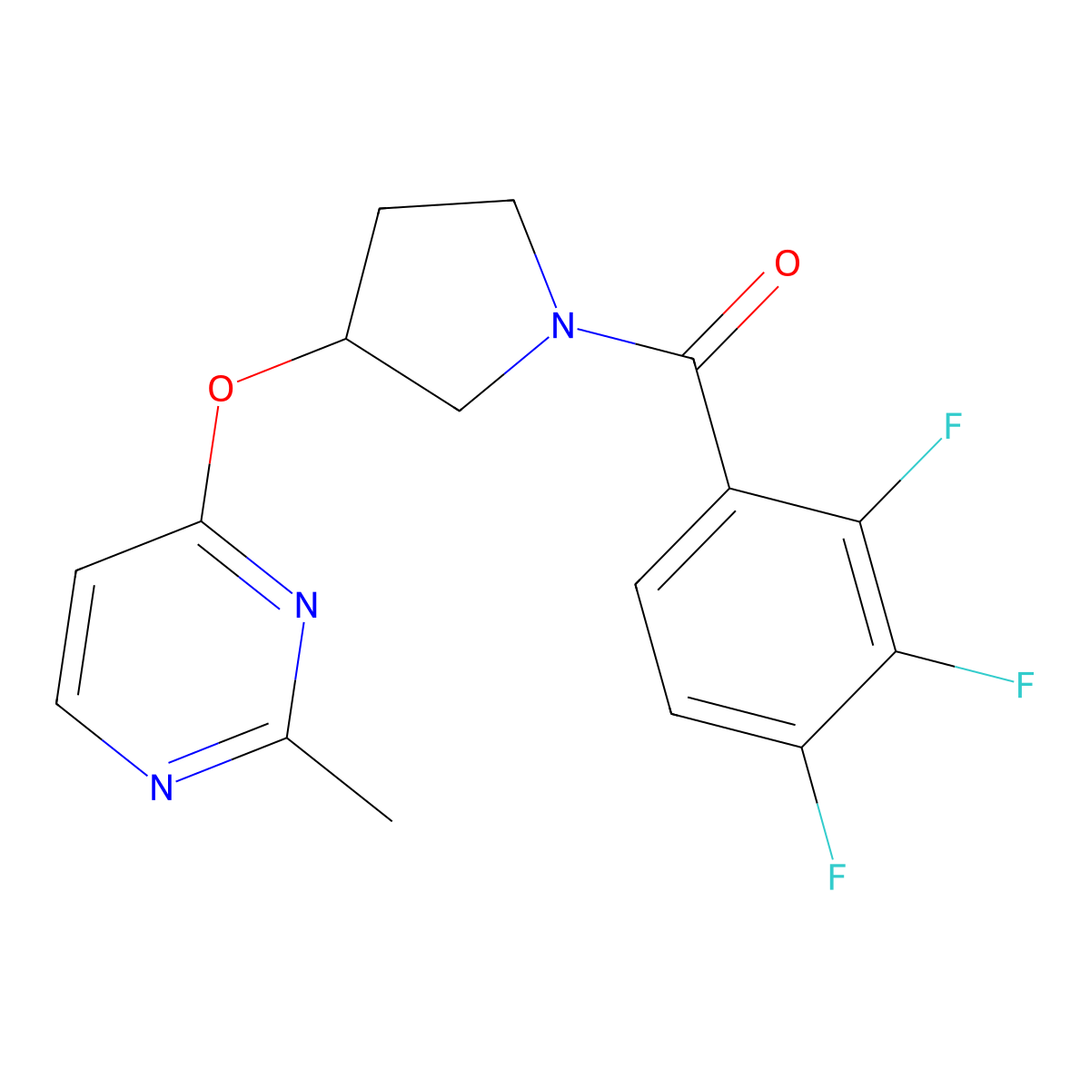 2-Methyl-4-{[1-(2,3,4-trifluorobenzoyl)pyrrolidin-3-yl]oxy}pyrimidine molecular structure, CAS 2097933-06-5