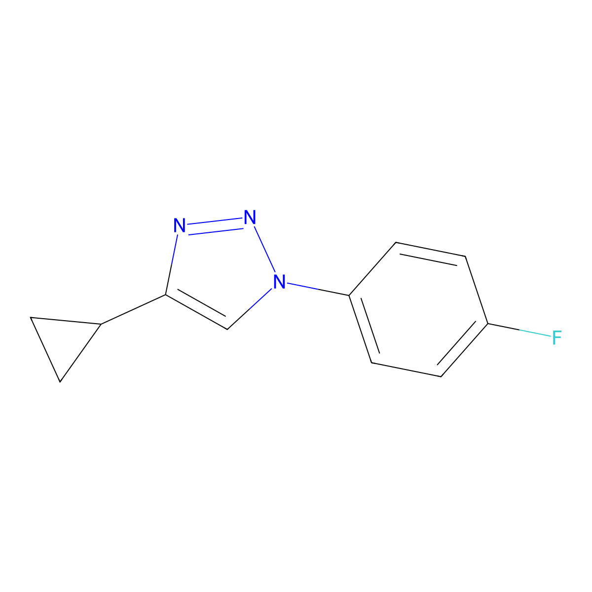 4-cyclopropyl-1-(4-fluorophenyl)-1H-1,2,3-triazole molecular structure, CAS 2097933-10-1