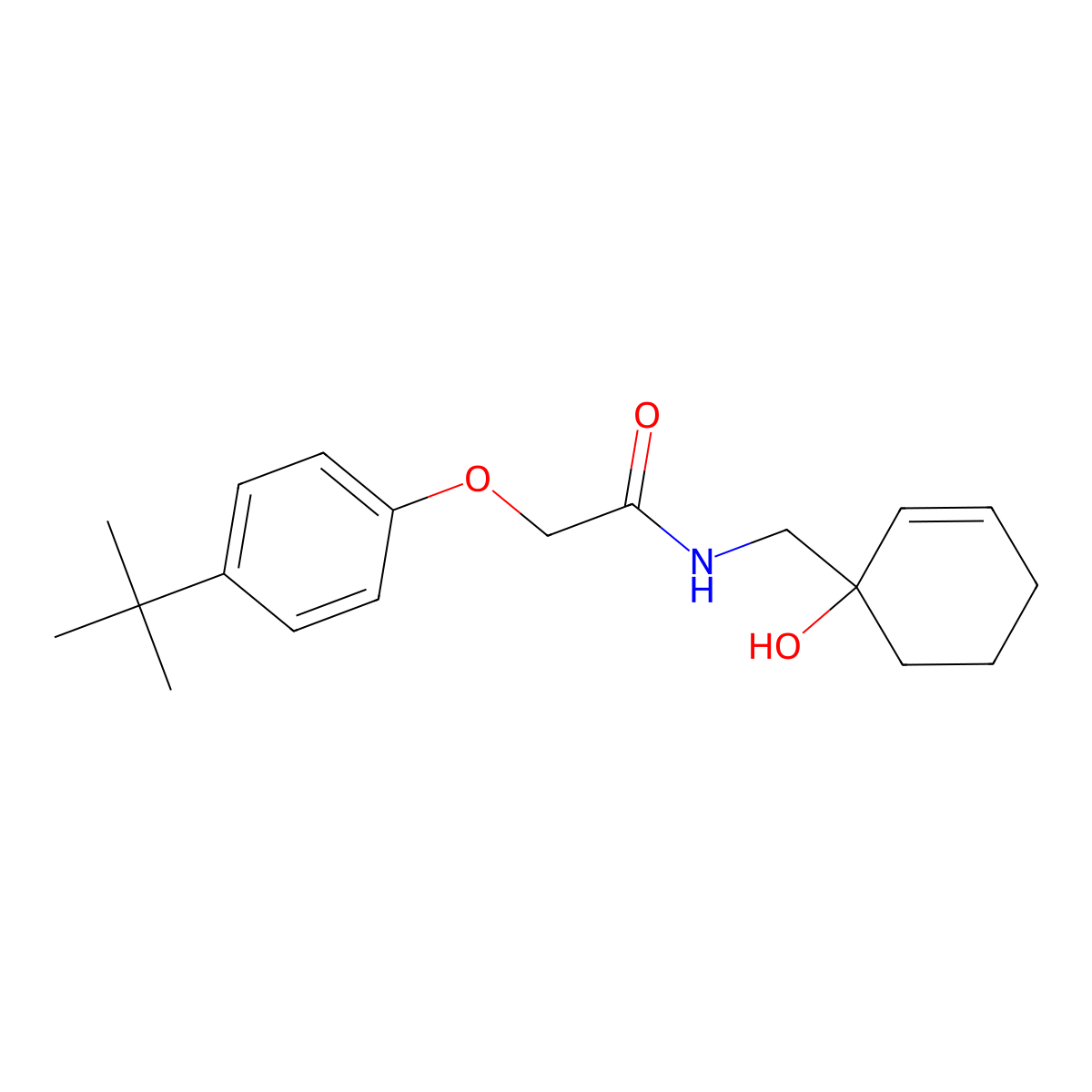 2-(4-tert-butylphenoxy)-N-[(1-hydroxycyclohex-2-en-1-yl)methyl]acetamide molecular structure, CAS 2097933-11-2