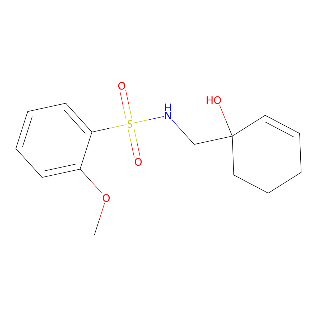 N-[(1-hydroxycyclohex-2-en-1-yl)methyl]-2-methoxybenzene-1-sulfonamide molecular structure, CAS 2097933-12-3