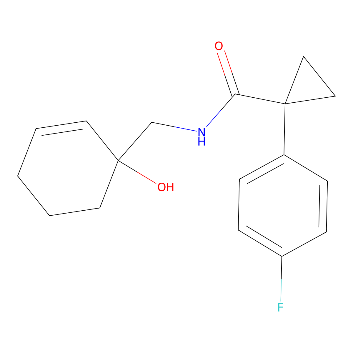 1-(4-fluorophenyl)-N-[(1-hydroxycyclohex-2-en-1-yl)methyl]cyclopropane-1-carboxamide molecular structure, CAS 2097933-14-5