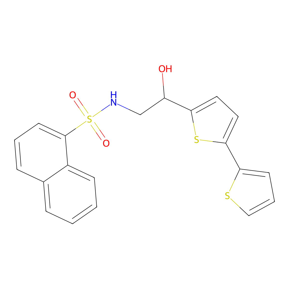 N-(2-{[2,2'-bithiophene]-5-yl}-2-hydroxyethyl)naphthalene-1-sulfonamide molecular structure, CAS 2097933-20-3