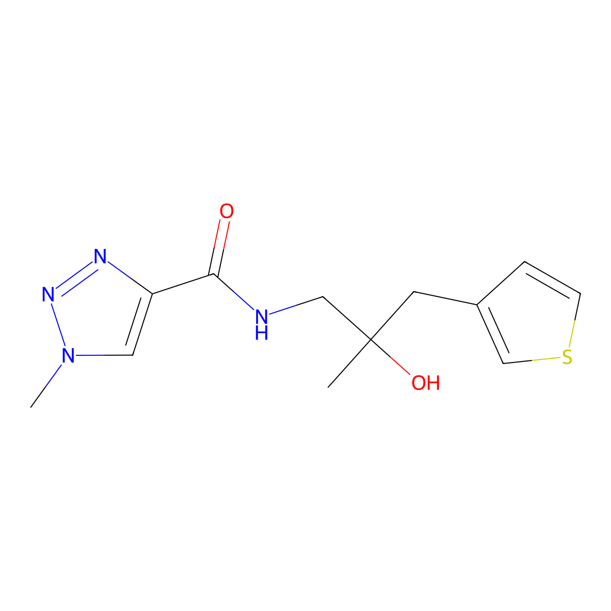 N-[2-hydroxy-2-methyl-3-(thiophen-3-yl)propyl]-1-methyl-1H-1,2,3-triazole-4-carboxamide molecular structure, CAS 2097933-21-4