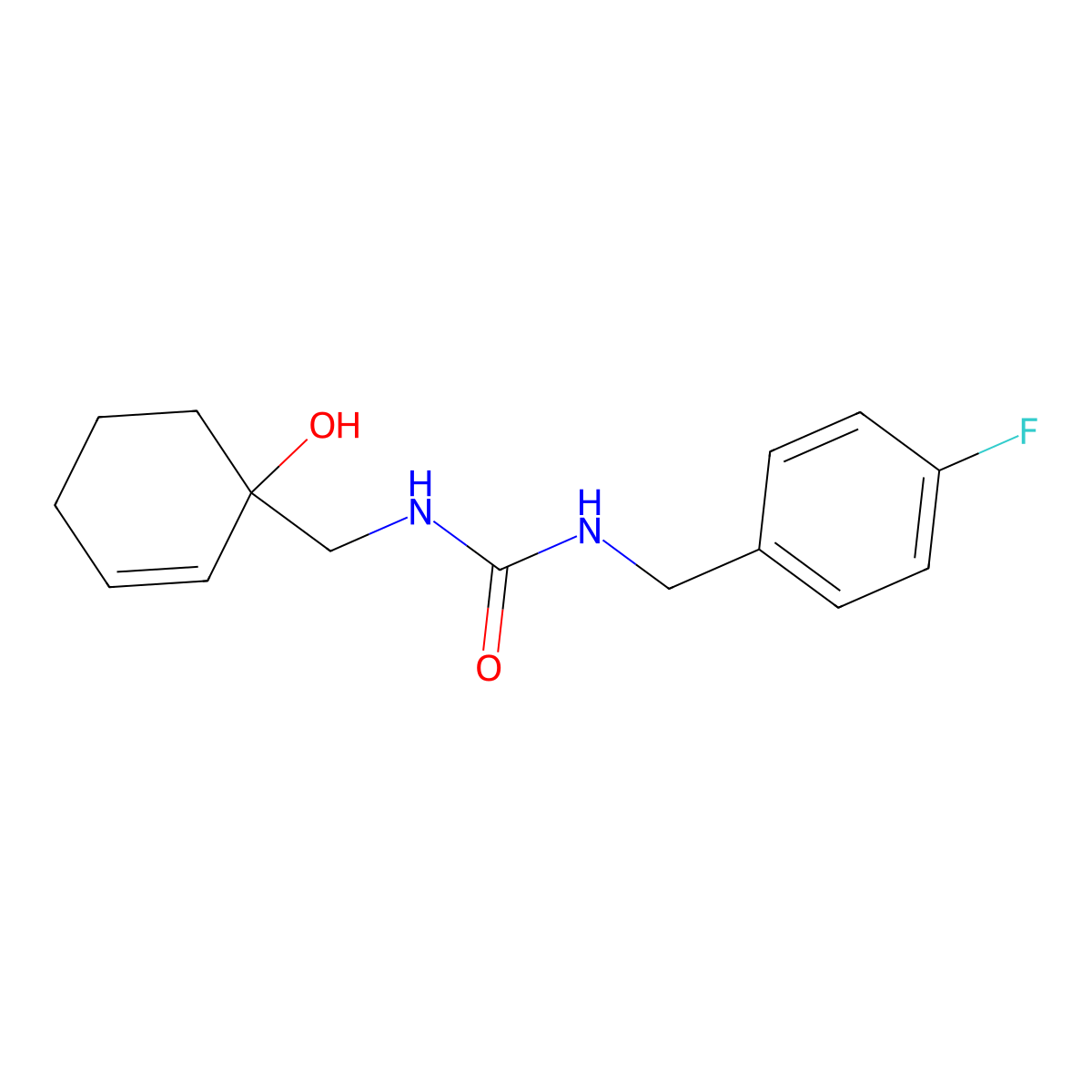 1-[(4-Fluorophenyl)methyl]-3-[(1-hydroxycyclohex-2-en-1-yl)methyl]urea molecular structure, CAS 2097933-31-6