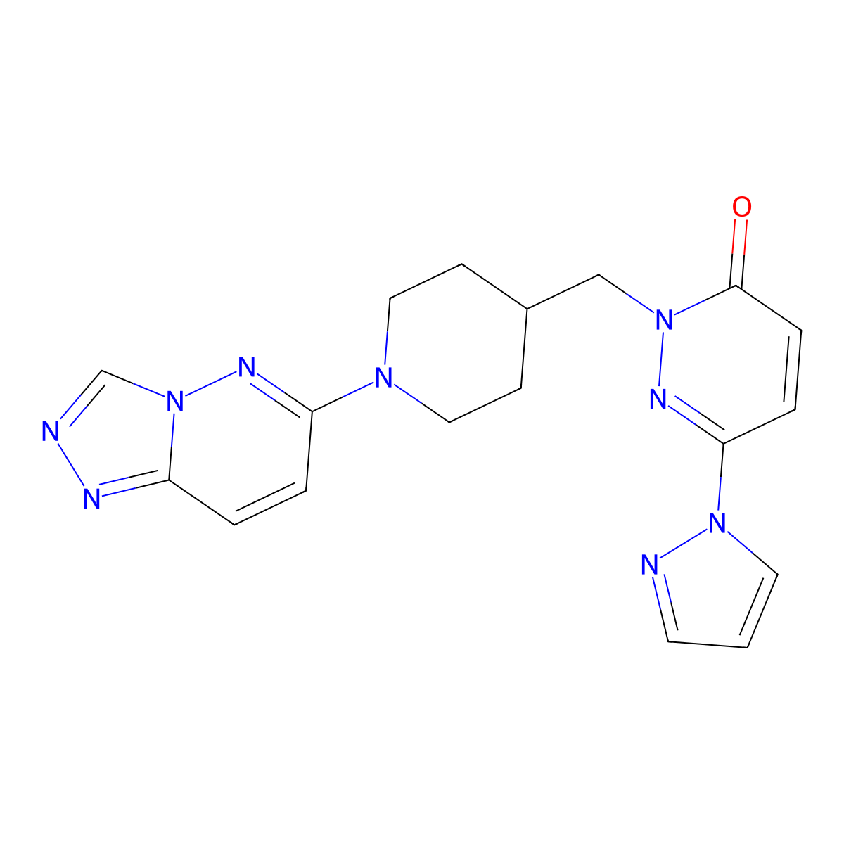 6-(1H-pyrazol-1-yl)-2-[(1-{[1,2,4]triazolo[4,3-b]pyridazin-6-yl}piperidin-4-yl)methyl]-2,3-dihydropyridazin-3-one molecular structure, CAS 2097933-44-1