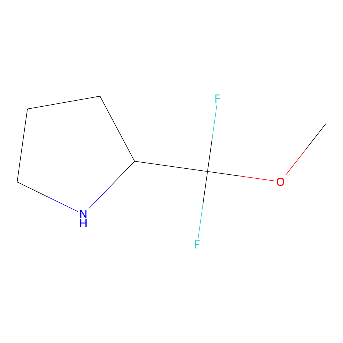 2-(Difluoro(methoxy)methyl)pyrrolidine molecular structure, CAS 2097933-46-3