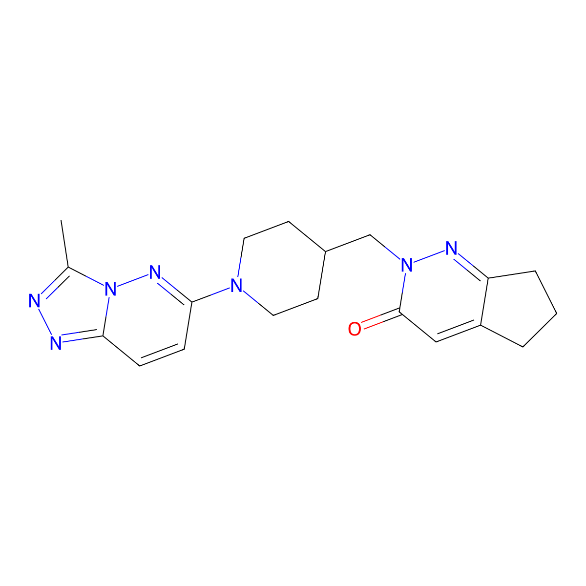 2-[(1-{3-methyl-[1,2,4]triazolo[4,3-b]pyridazin-6-yl}piperidin-4-yl)methyl]-2H,3H,5H,6H,7H-cyclopenta[c]pyridazin-3-one molecular structure, CAS 2097933-60-1