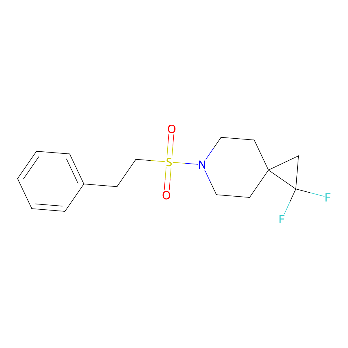 1,1-Difluoro-6-(2-phenylethanesulfonyl)-6-azaspiro[2.5]octane molecular structure, CAS 2097933-78-1