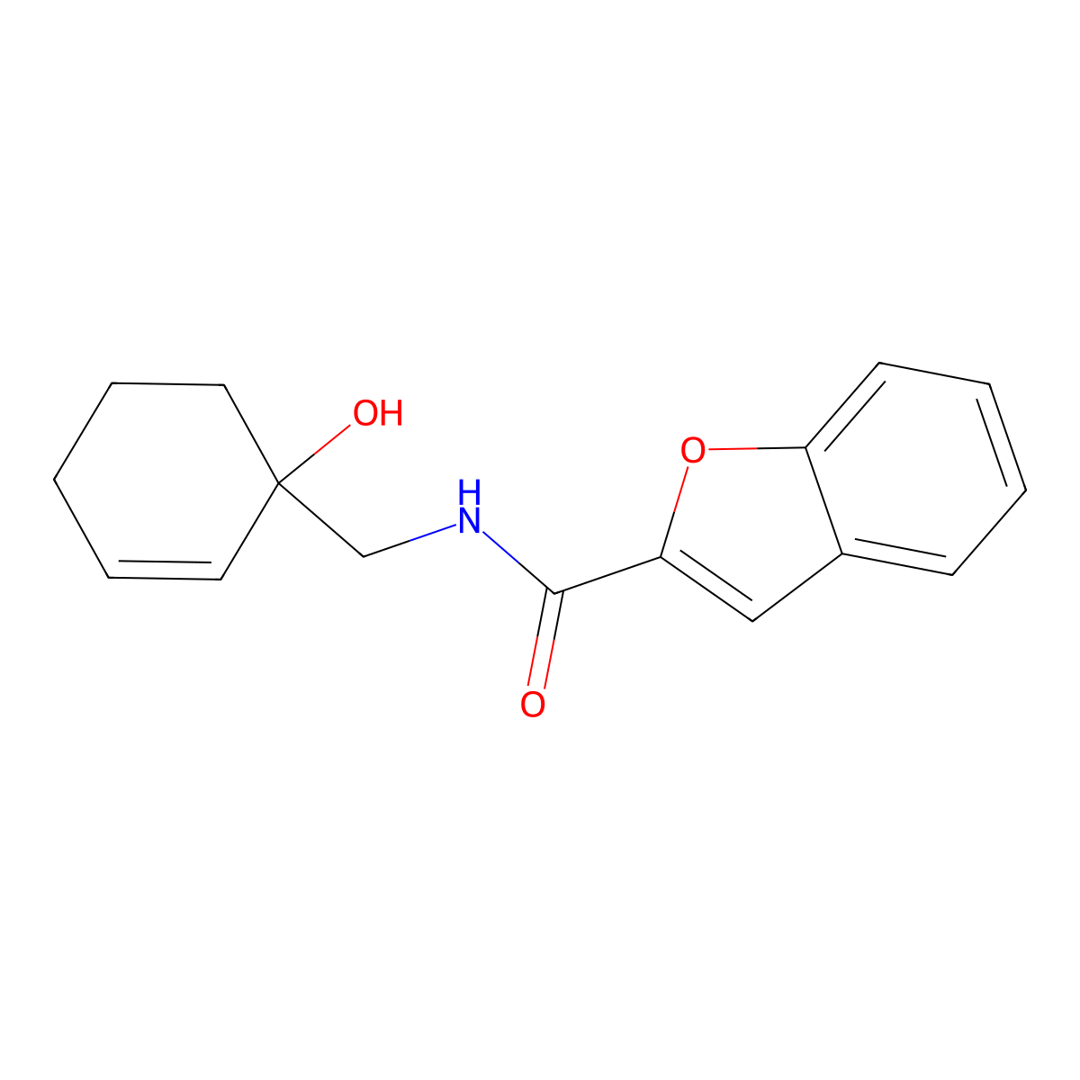 N-[(1-hydroxycyclohex-2-en-1-yl)methyl]-1-benzofuran-2-carboxamide molecular structure, CAS 2097933-96-3