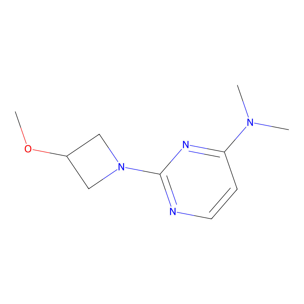 2-(3-methoxyazetidin-1-yl)-N,N-dimethylpyrimidin-4-amine molecular structure, CAS 2097933-97-4