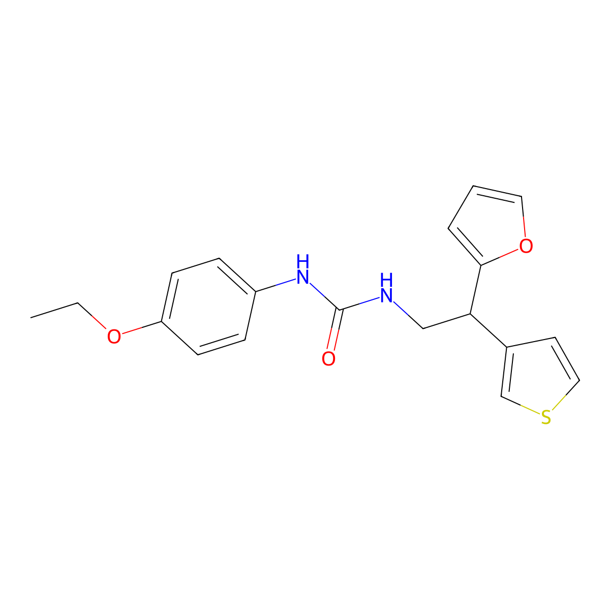 1-(4-Ethoxyphenyl)-3-[2-(furan-2-yl)-2-(thiophen-3-yl)ethyl]urea molecular structure, CAS 2097933-99-6