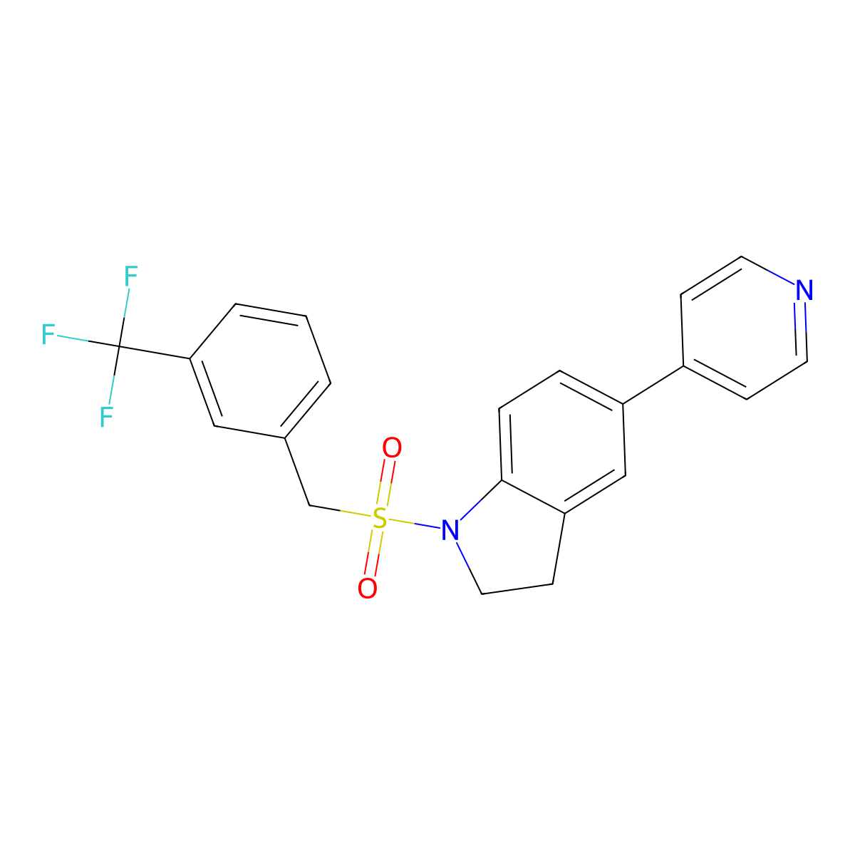 5-(Pyridin-4-yl)-1-((3-(trifluoromethyl)benzyl)sulfonyl)indoline molecular structure, CAS 2097934-01-3