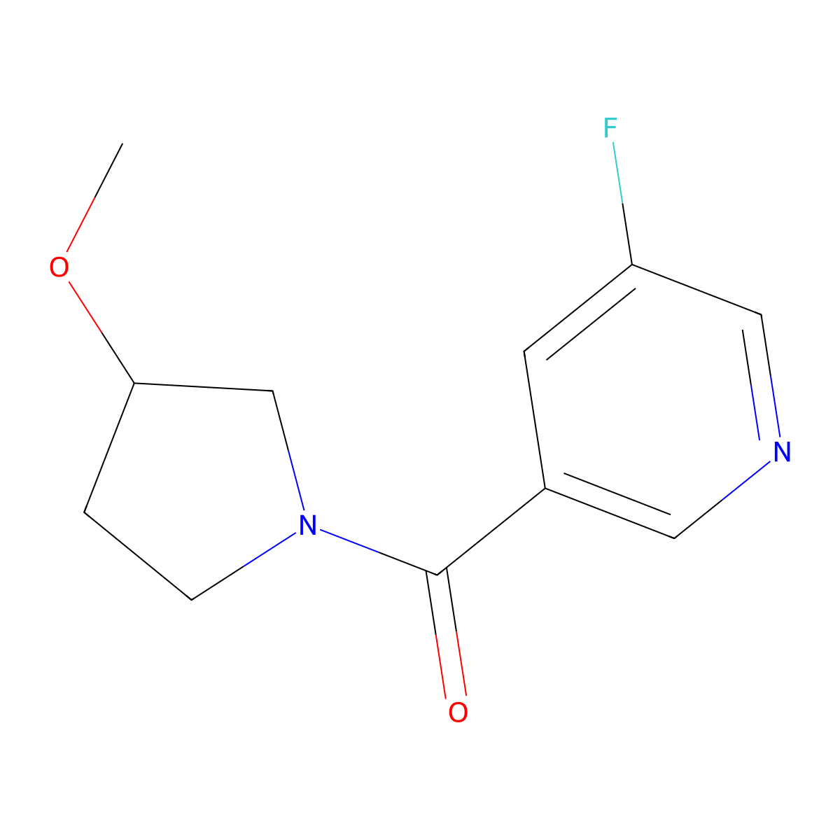 3-Fluoro-5-(3-methoxypyrrolidine-1-carbonyl)pyridine molecular structure, CAS 2097934-02-4