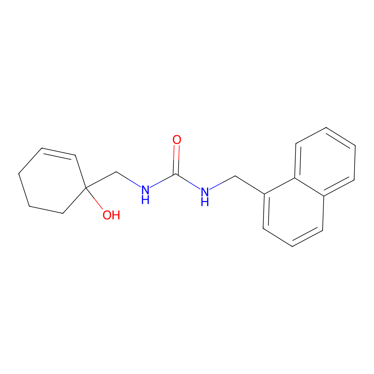 3-[(1-Hydroxycyclohex-2-en-1-yl)methyl]-1-[(naphthalen-1-yl)methyl]urea molecular structure, CAS 2097934-04-6
