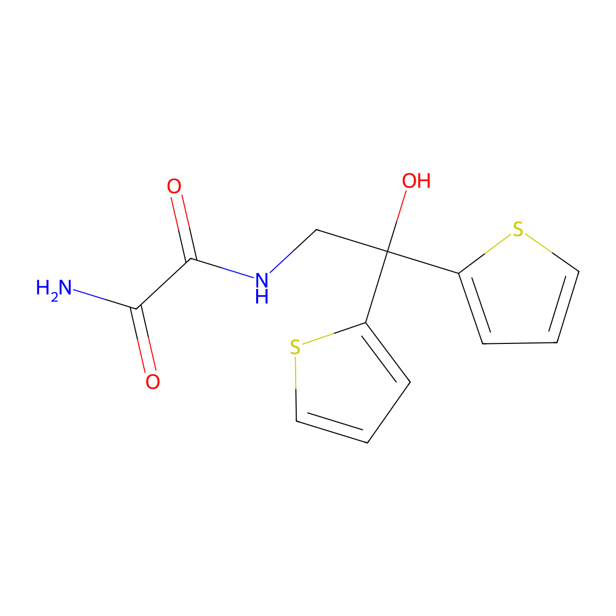 N'-[2-hydroxy-2,2-bis(thiophen-2-yl)ethyl]ethanediamide molecular structure, CAS 2097934-19-3
