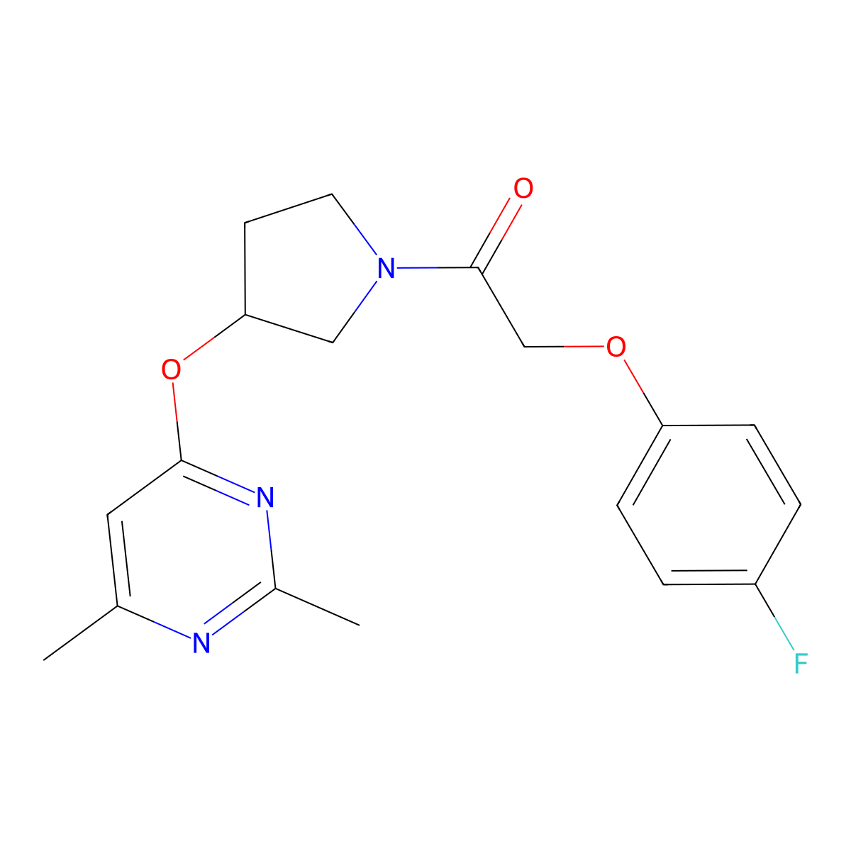 1-{3-[(2,6-Dimethylpyrimidin-4-yl)oxy]pyrrolidin-1-yl}-2-(4-fluorophenoxy)ethan-1-one molecular structure, CAS 2097934-20-6