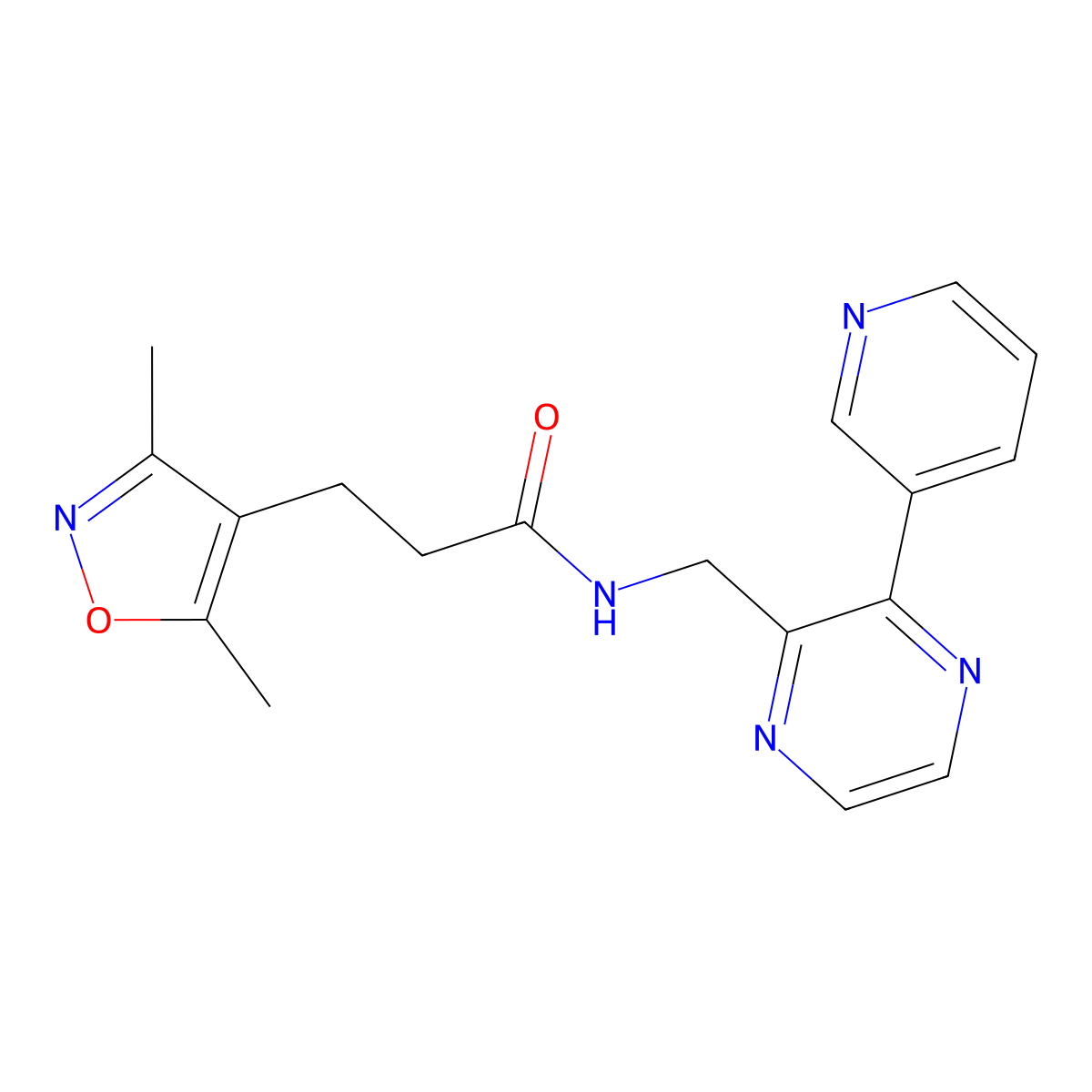 3-(3,5-dimethyl-1,2-oxazol-4-yl)-N-{[3-(pyridin-3-yl)pyrazin-2-yl]methyl}propanamide molecular structure, CAS 2097934-23-9