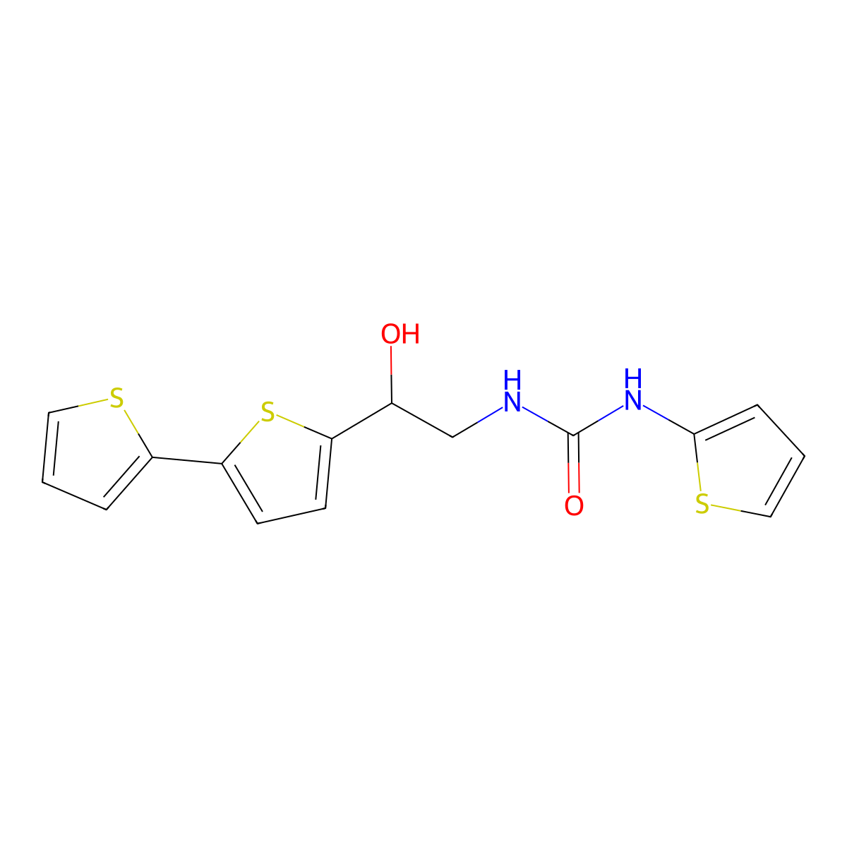 3-(2-{[2,2'-Bithiophene]-5-yl}-2-hydroxyethyl)-1-(thiophen-2-yl)urea molecular structure, CAS 2097934-33-1