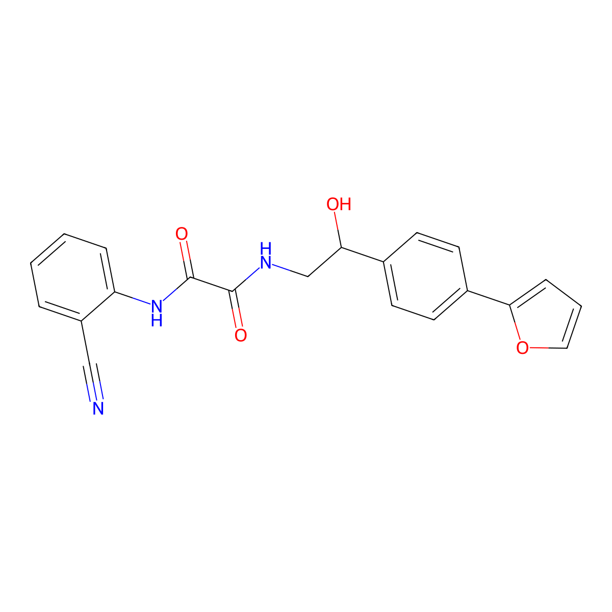 N-(2-cyanophenyl)-N'-{2-[4-(furan-2-yl)phenyl]-2-hydroxyethyl}ethanediamide molecular structure, CAS 2097934-35-3
