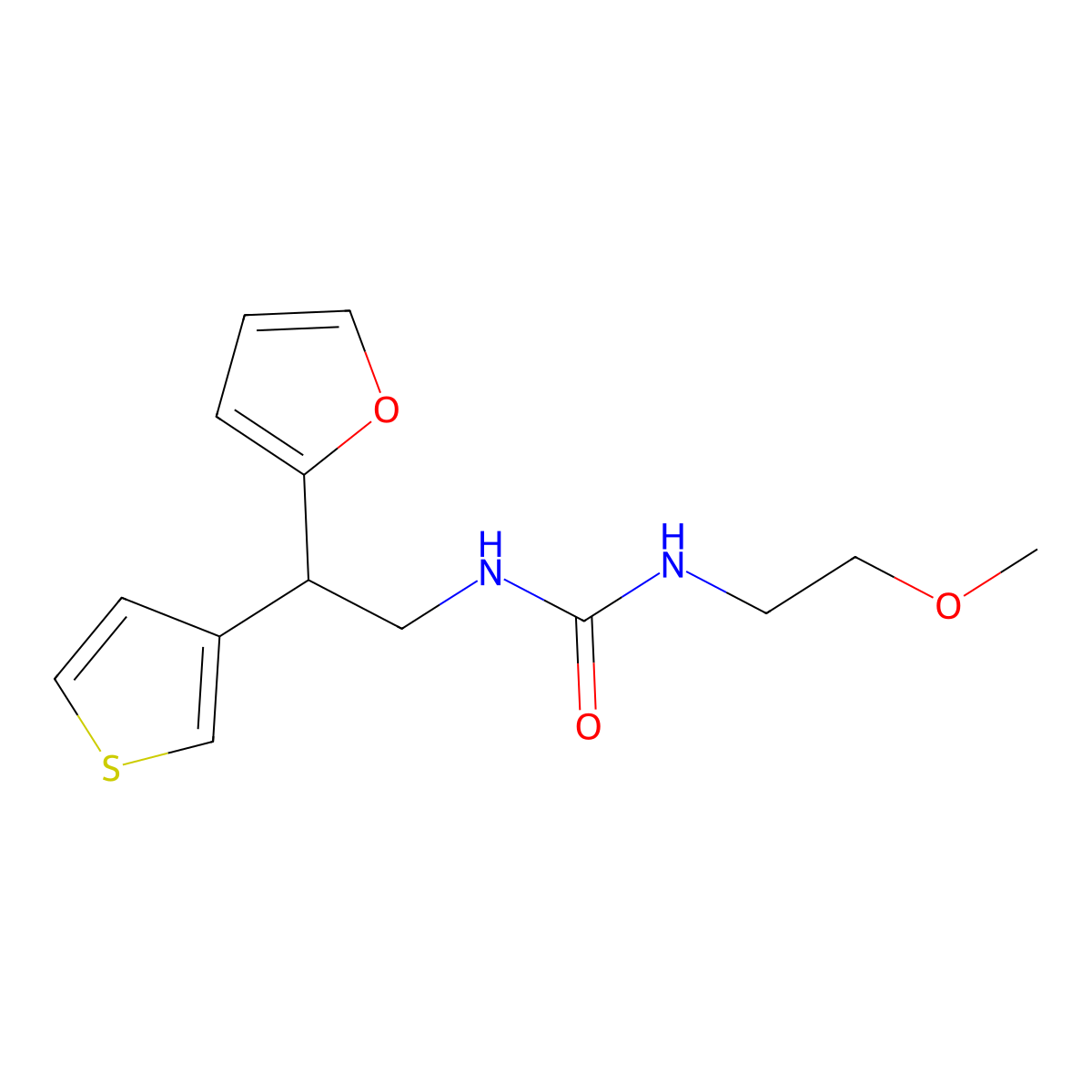 1-[2-(Furan-2-yl)-2-(thiophen-3-yl)ethyl]-3-(2-methoxyethyl)urea molecular structure, CAS 2097934-37-5