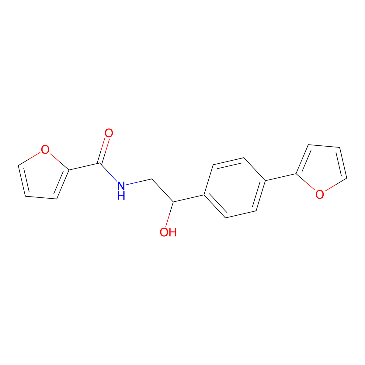 N-{2-[4-(furan-2-yl)phenyl]-2-hydroxyethyl}furan-2-carboxamide molecular structure, CAS 2097934-40-0