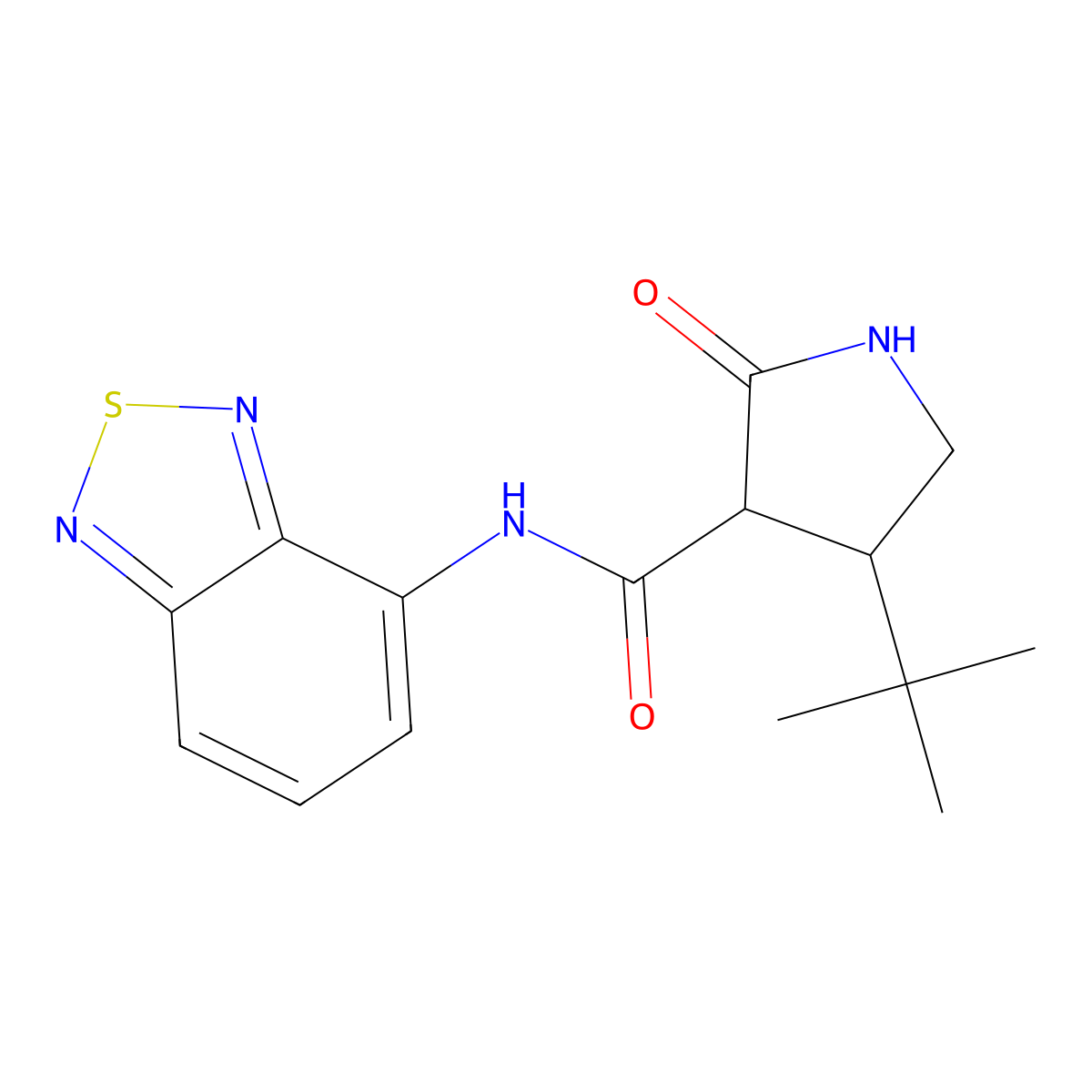 N-(2,1,3-benzothiadiazol-4-yl)-4-tert-butyl-2-oxopyrrolidine-3-carboxamide molecular structure, CAS 2097934-43-3