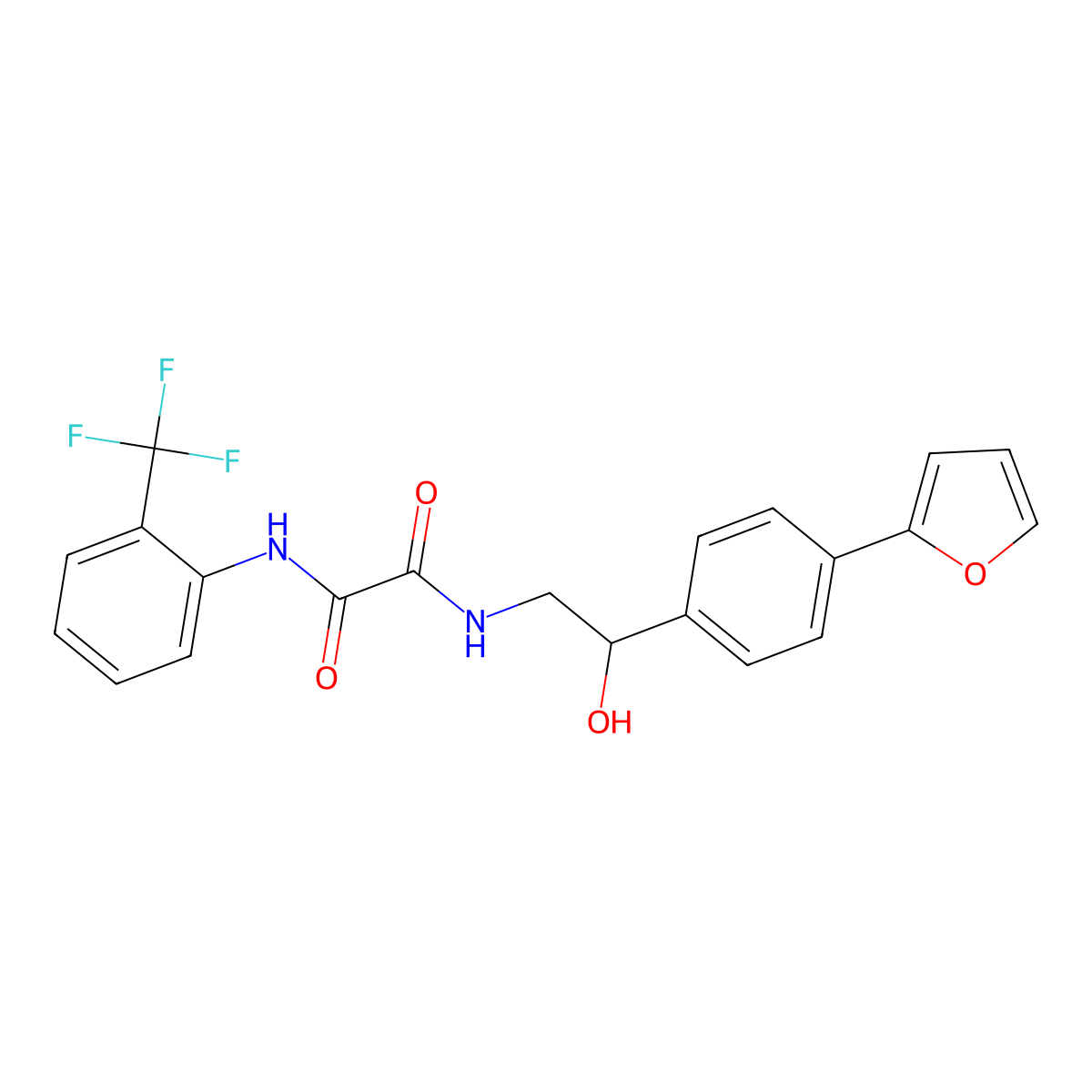 N'-{2-[4-(furan-2-yl)phenyl]-2-hydroxyethyl}-N-[2-(trifluoromethyl)phenyl]ethanediamide molecular structure, CAS 2097934-47-7