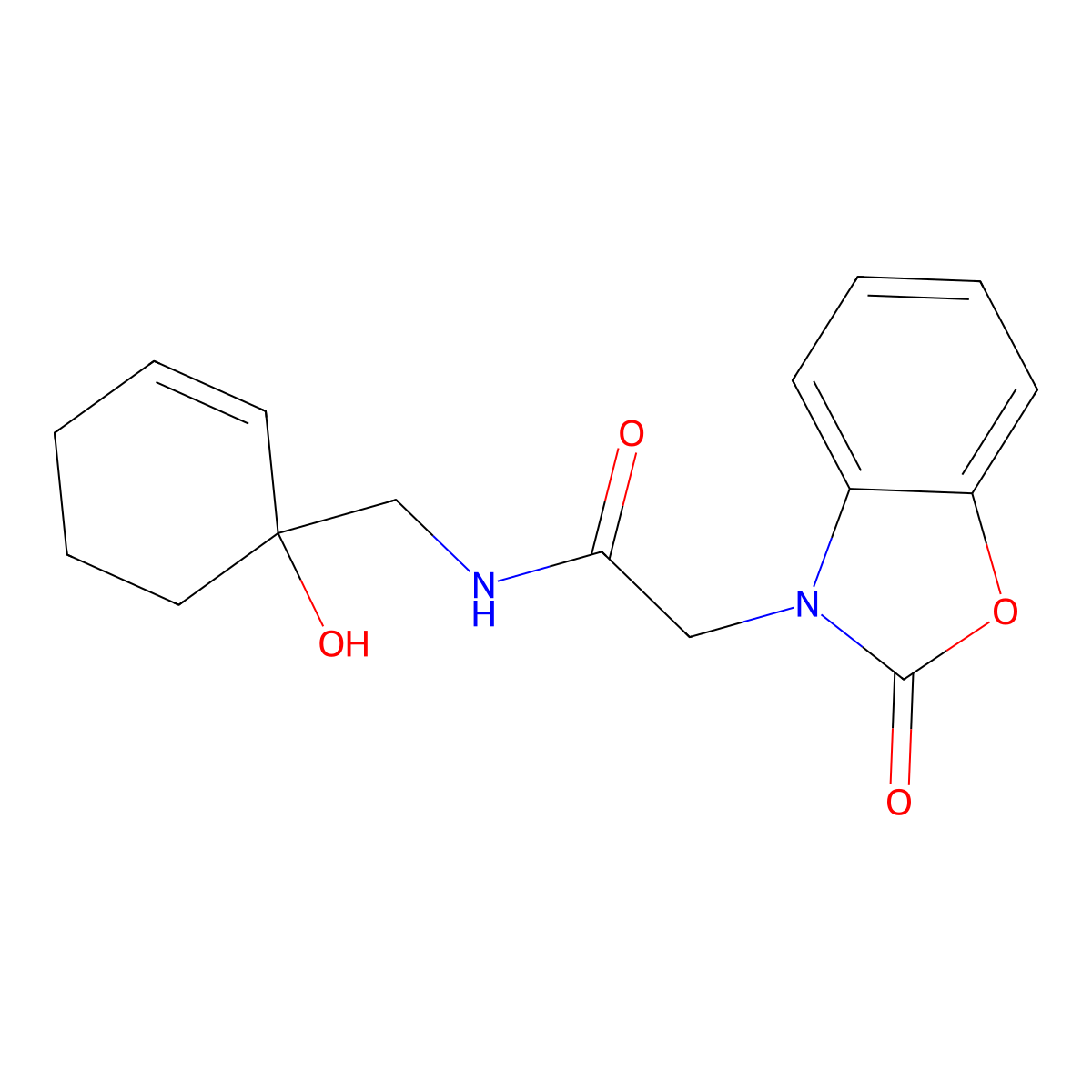 N-[(1-hydroxycyclohex-2-en-1-yl)methyl]-2-(2-oxo-2,3-dihydro-1,3-benzoxazol-3-yl)acetamide molecular structure, CAS 2097934-55-7