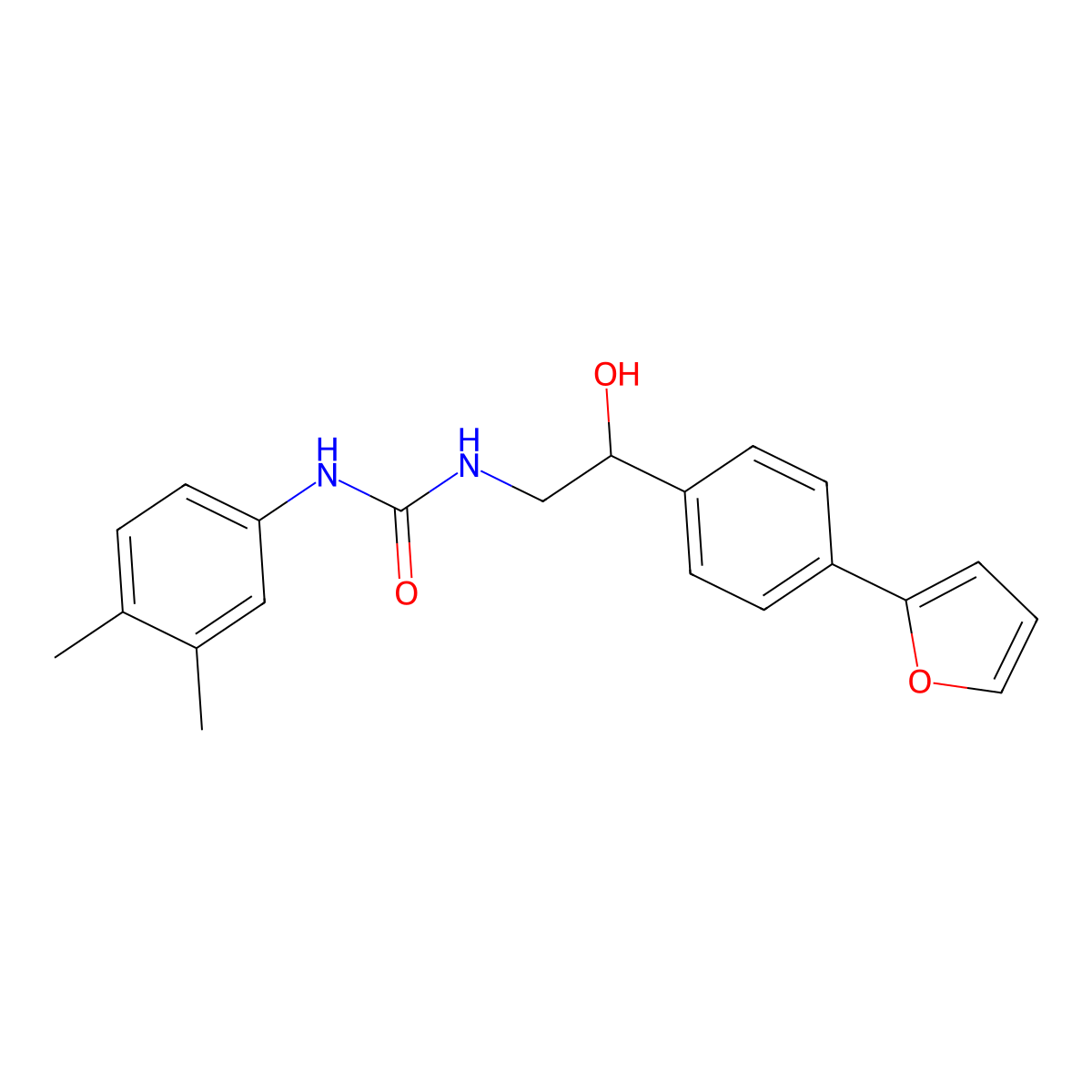 3-(3,4-Dimethylphenyl)-1-{2-[4-(furan-2-yl)phenyl]-2-hydroxyethyl}urea molecular structure, CAS 2097934-57-9