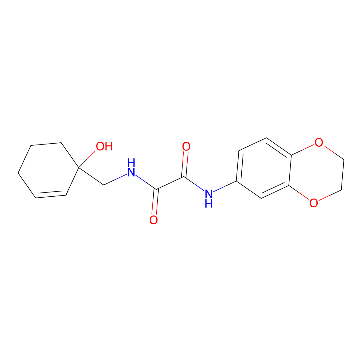 N-(2,3-dihydro-1,4-benzodioxin-6-yl)-N'-[(1-hydroxycyclohex-2-en-1-yl)methyl]ethanediamide molecular structure, CAS 2097934-62-6