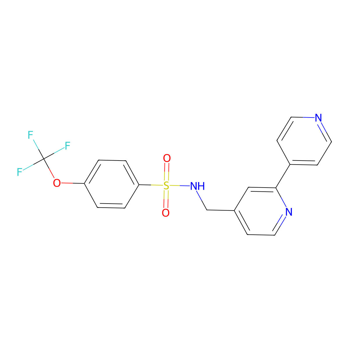 N-({[2,4'-bipyridine]-4-yl}methyl)-4-(trifluoromethoxy)benzene-1-sulfonamide molecular structure, CAS 2097934-64-8