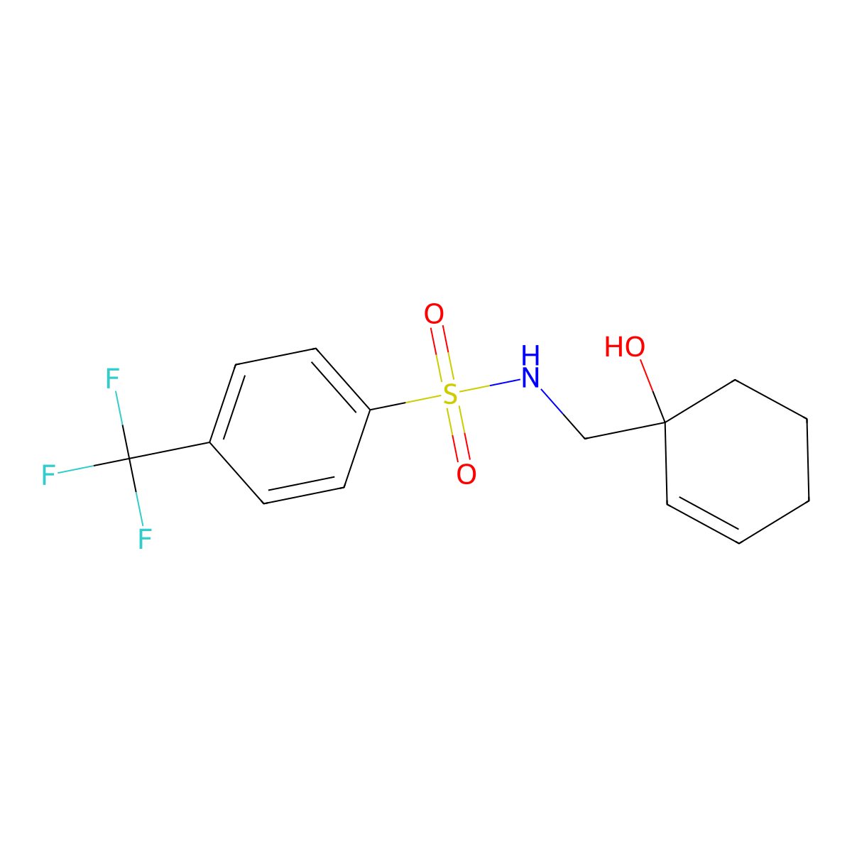 N-[(1-hydroxycyclohex-2-en-1-yl)methyl]-4-(trifluoromethyl)benzene-1-sulfonamide molecular structure, CAS 2097934-68-2