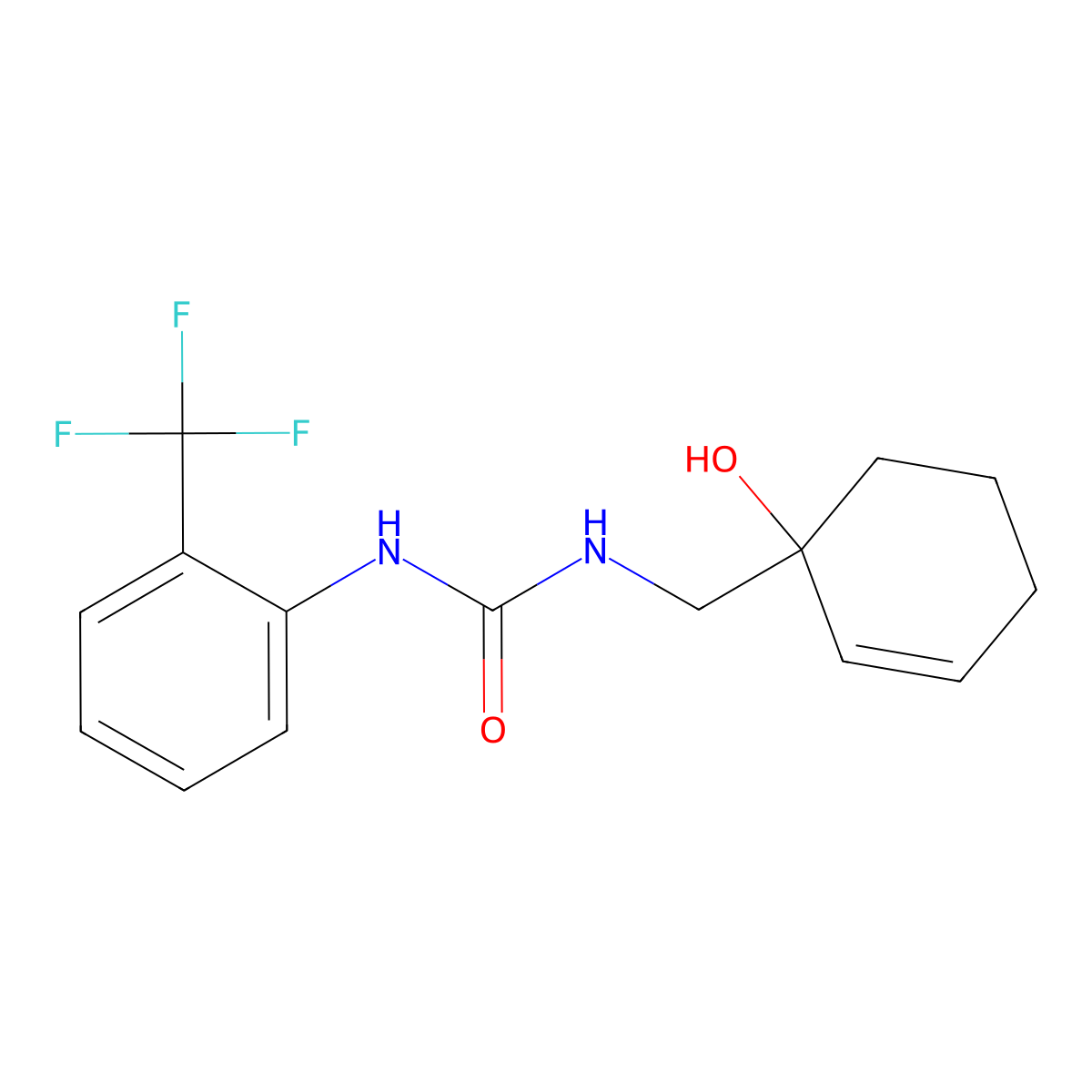 1-[(1-Hydroxycyclohex-2-en-1-yl)methyl]-3-[2-(trifluoromethyl)phenyl]urea molecular structure, CAS 2097934-85-3