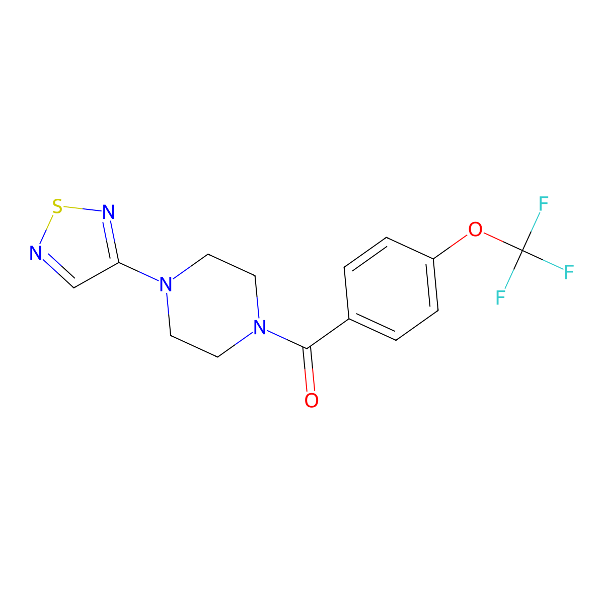 1-(1,2,5-Thiadiazol-3-yl)-4-[4-(trifluoromethoxy)benzoyl]piperazine molecular structure, CAS 2097934-94-4
