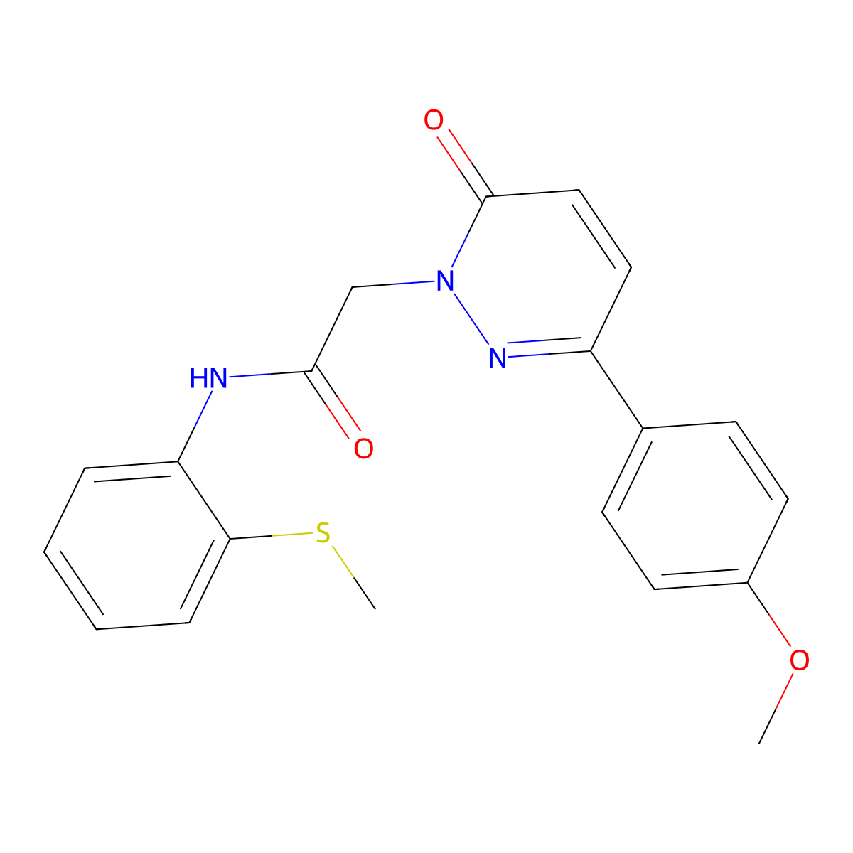 2-(3-(4-methoxyphenyl)-6-oxopyridazin-1(6H)-yl)-N-(2-(methylthio)phenyl)acetamide molecular structure, CAS 2097934-98-8