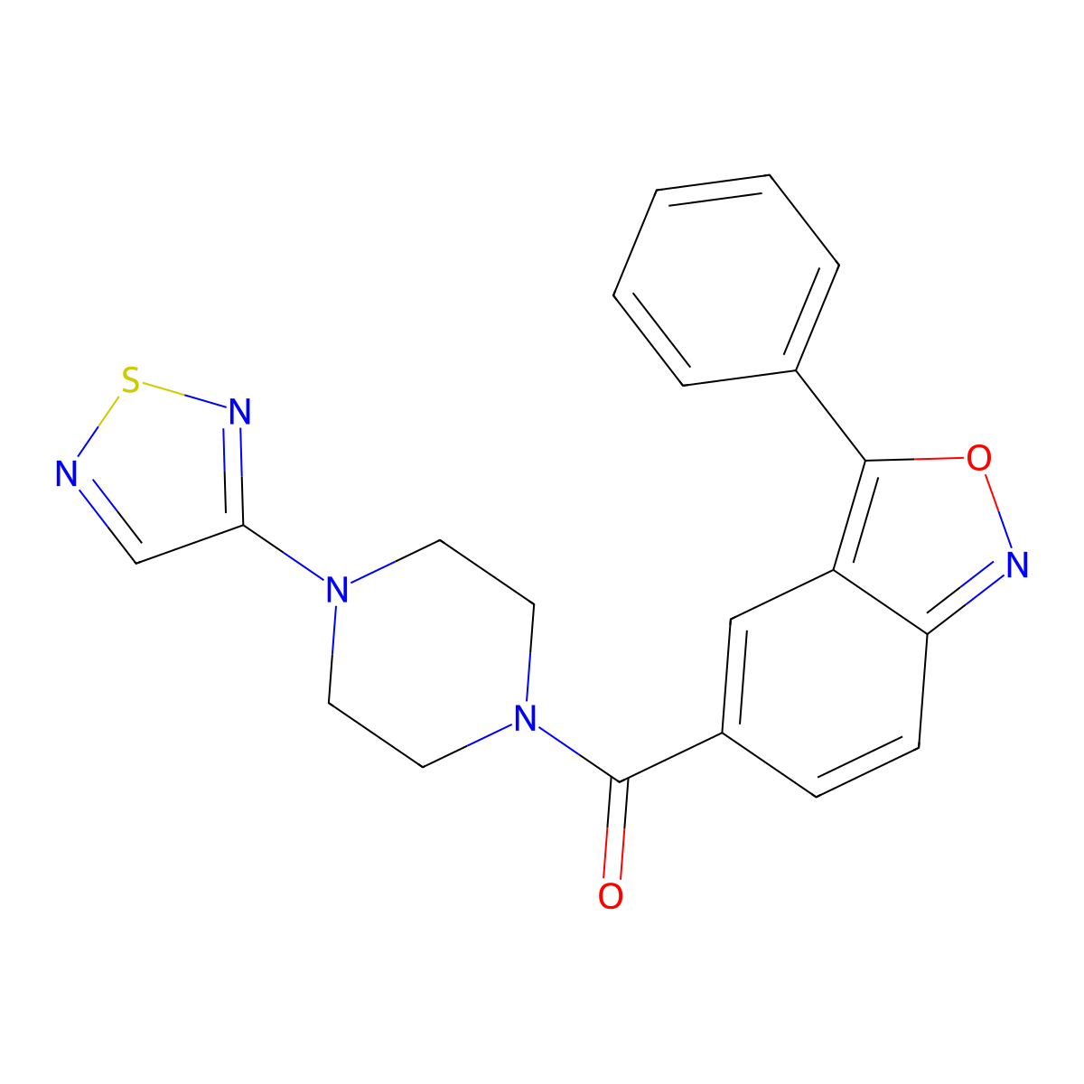 3-Phenyl-5-[4-(1,2,5-thiadiazol-3-yl)piperazine-1-carbonyl]-2,1-benzoxazole molecular structure, CAS 2097934-99-9