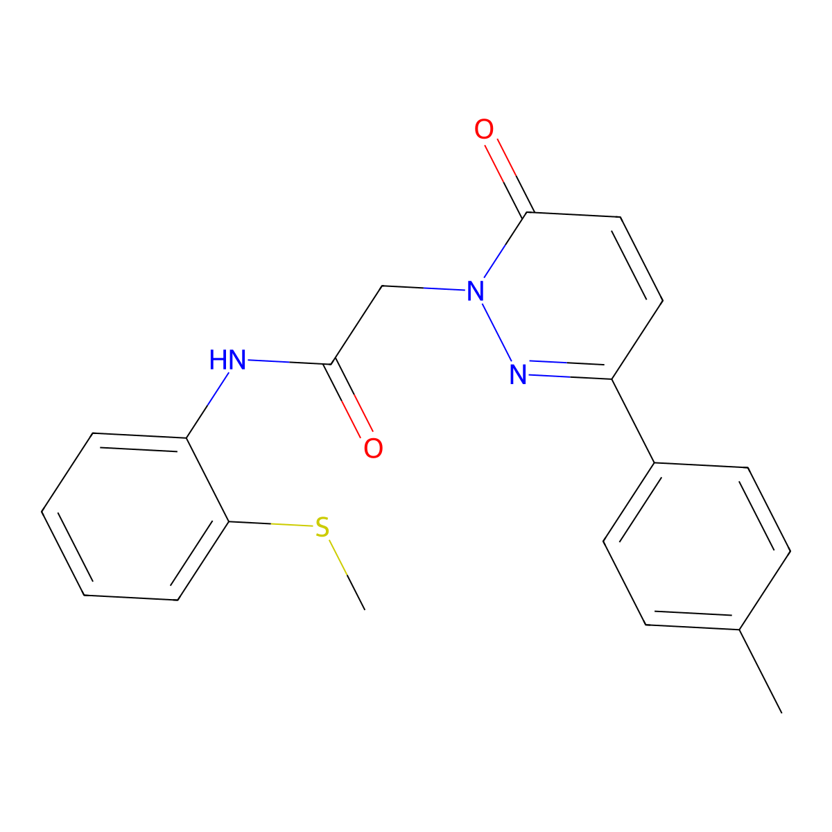 N-(2-(methylthio)phenyl)-2-(6-oxo-3-(p-tolyl)pyridazin-1(6H)-yl)acetamide molecular structure, CAS 2097935-04-9