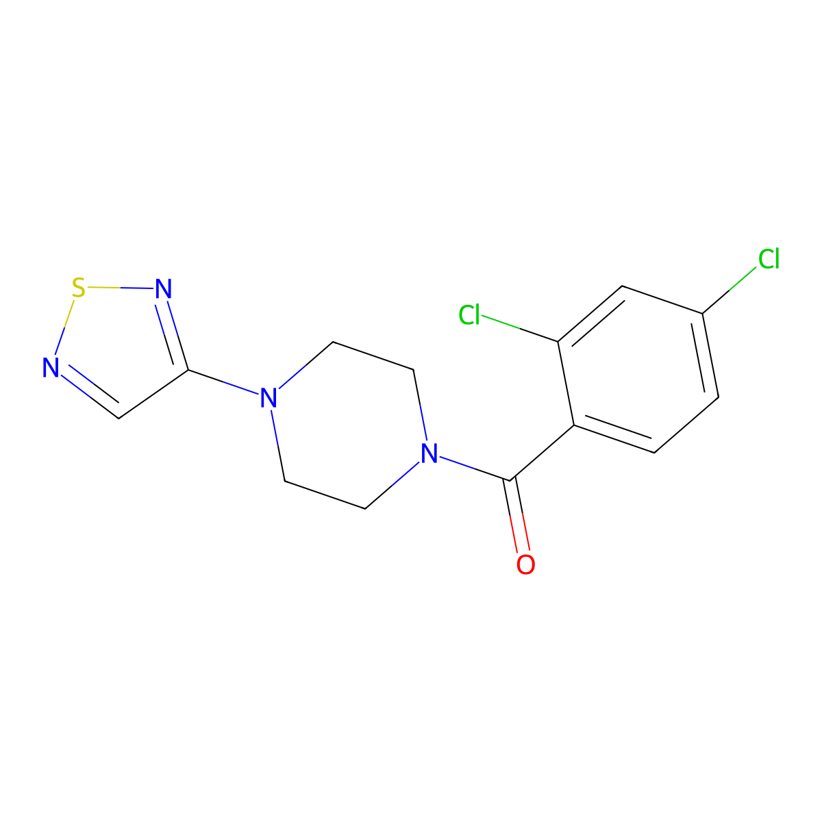 1-(2,4-Dichlorobenzoyl)-4-(1,2,5-thiadiazol-3-yl)piperazine molecular structure, CAS 2097935-09-4