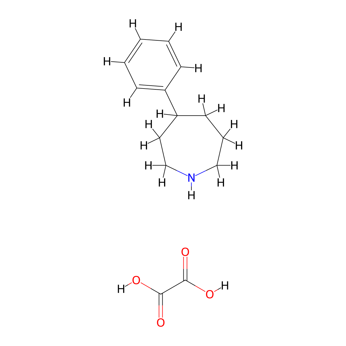 4-Phenylazepane oxalate molecular structure, CAS 2097935-31-2