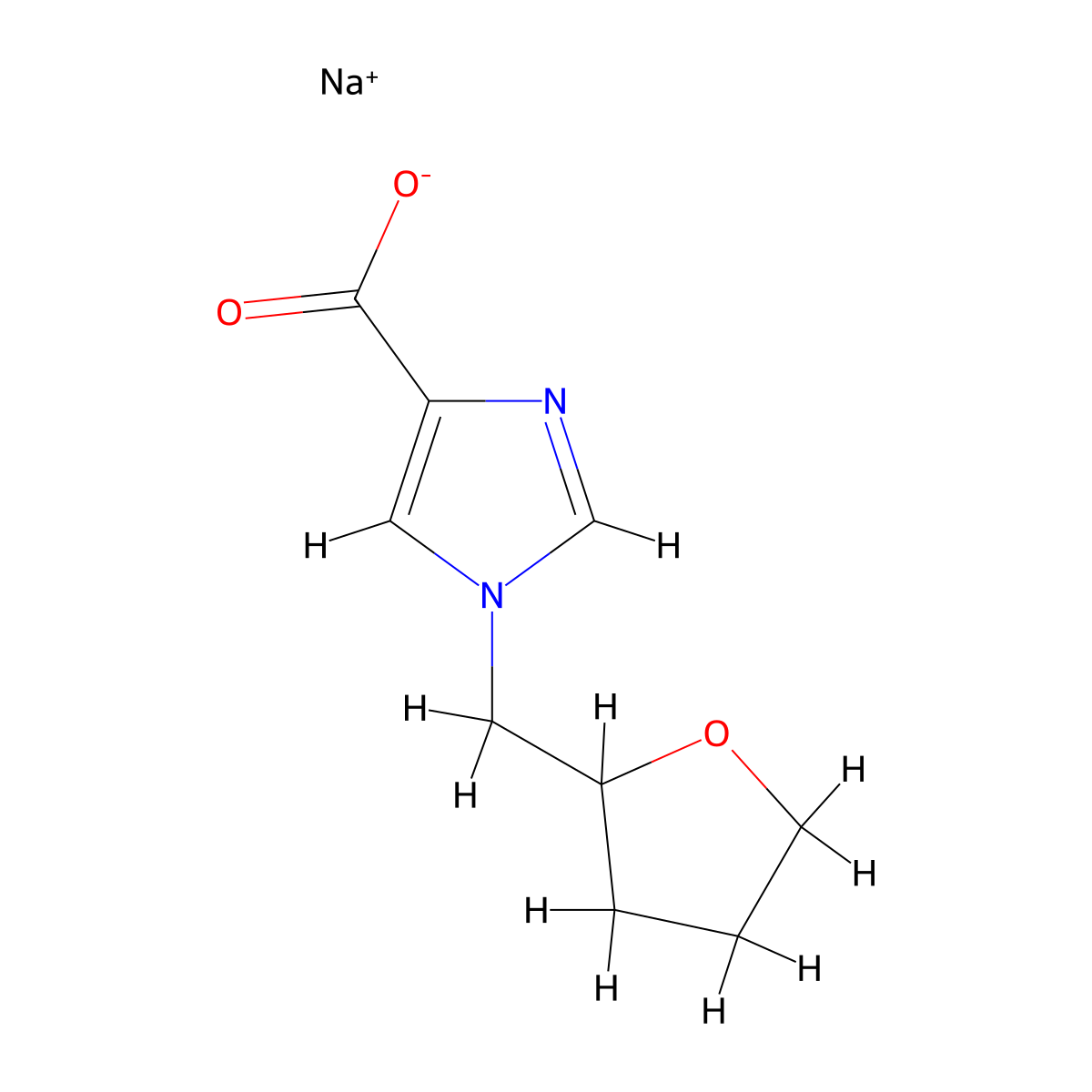 sodium 1-[(oxolan-2-yl)methyl]-1H-imidazole-4-carboxylate molecular structure, CAS 2097935-58-3
