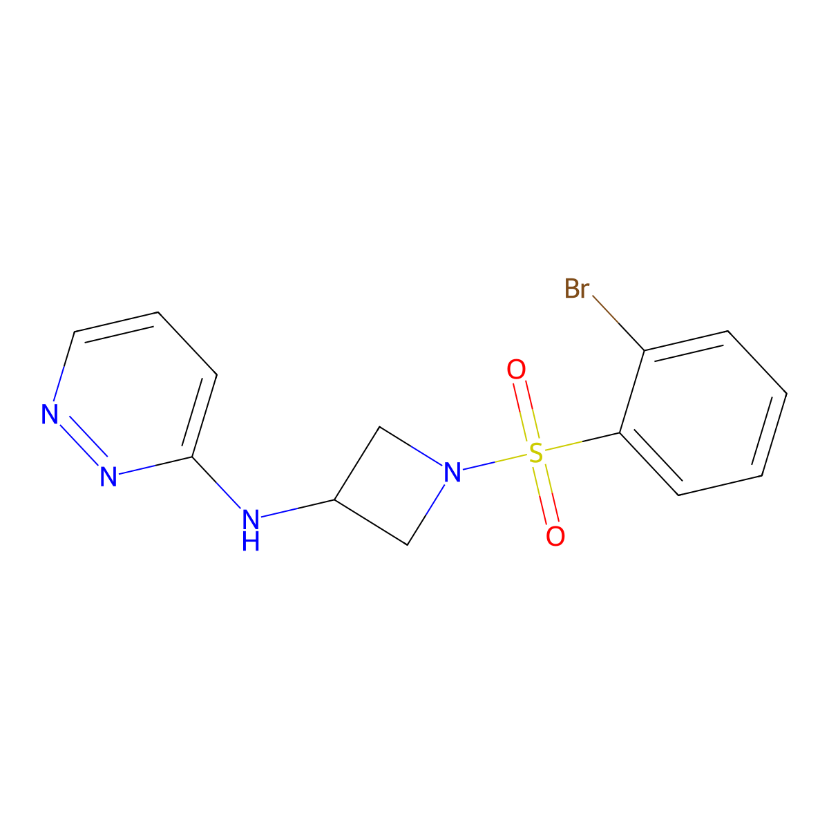 N-[1-(2-bromobenzenesulfonyl)azetidin-3-yl]pyridazin-3-amine molecular structure, CAS 2097935-60-7